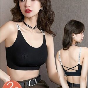 Sports push up bra 2pcs teenage soft comfortable Bra